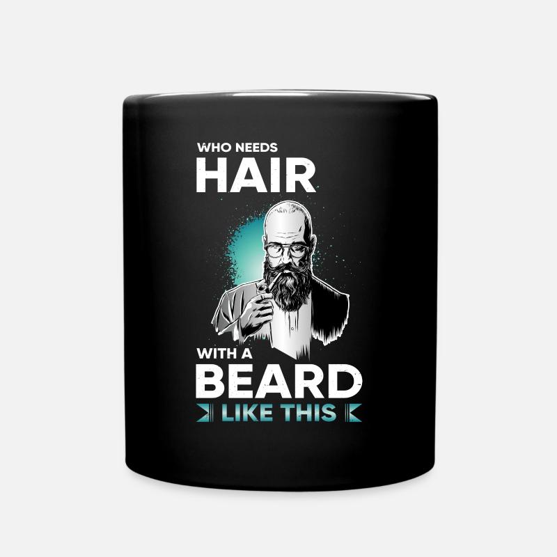 Barbe barbe barbe poils du visage barbe complète - Mug uni - noir