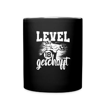 18th birthday gamer level 18 - Full Colour Mug - black - Front