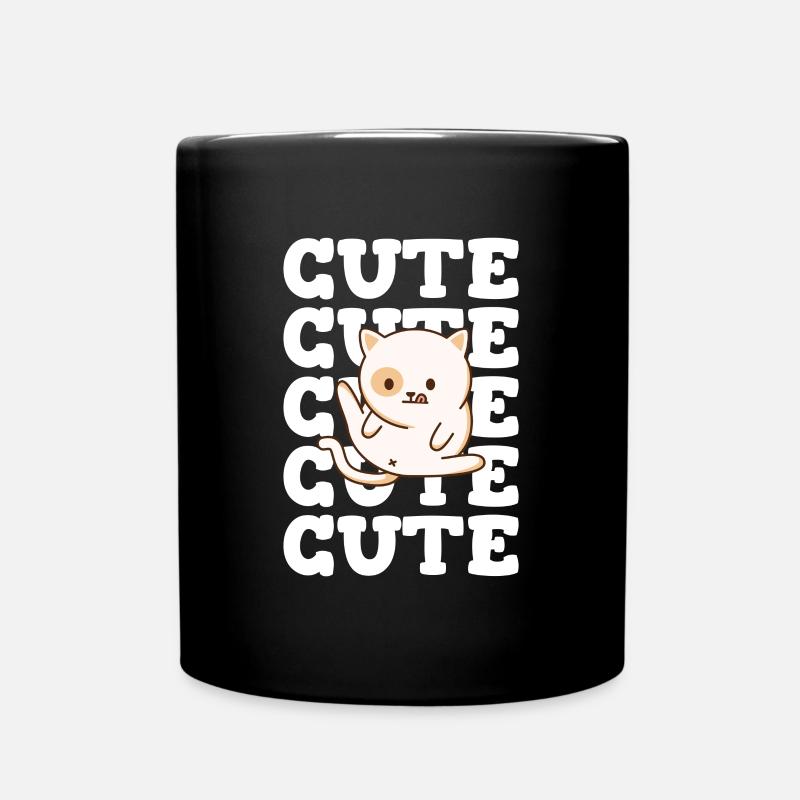 Cute cat gift when cleaning cat laundry - Full Colour Mug - black