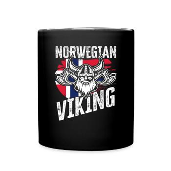 Norwegen Wikinger - Tasse einfarbig - Schwarz - Vorne