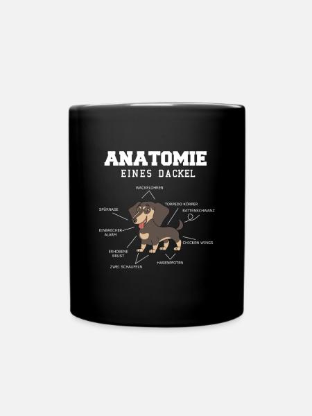 Dackel Rauhaardackel Hunde Hund Dachshund - Tasse einfarbig - Schwarz