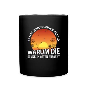 DDR Ossi Geschenk - Tasse einfarbig - Schwarz - Vorne