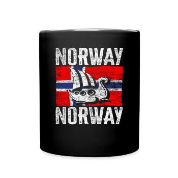 Bateau norvégien - Mug uni - noir - Devant