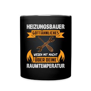 Heizungsbauer Heizungsbau Heizungsinstallateur - Tasse einfarbig - Schwarz - Vorne