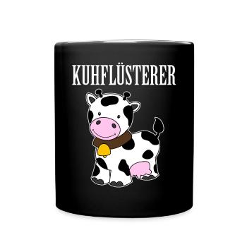 Kuhflüsterer Kuh Lustig Geschenk Bauer Landwirt - Tasse einfarbig - Schwarz - Vorne