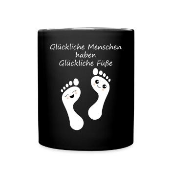 Fußpflege Pediküre Podologe Nagelstudio Geschenk - Tasse einfarbig - Schwarz - Vorne