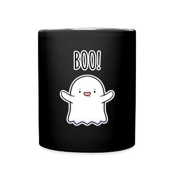 Boo Geist – Süßer Halloween Ghost - Tasse einfarbig - Schwarz - Vorne