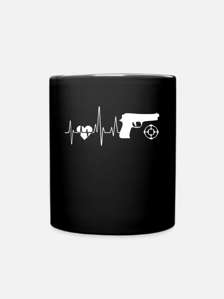 Shooting Shooting Heartbeat - Full Colour Mug - black