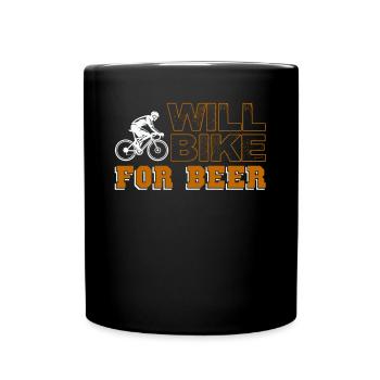 Fera du vélo pour les amateurs de vélo de bière - Mug uni - noir - Devant
