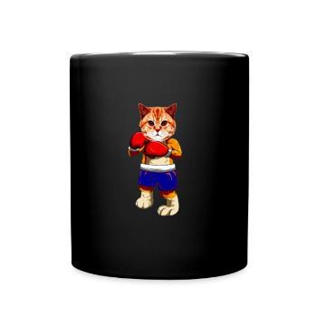 Cat Cat T shirt Gift Fan Funny Middle Finger - Full Colour Mug - black - Front