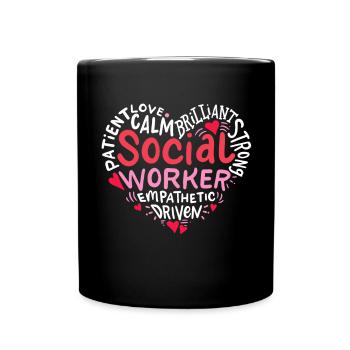 Travailleur social - Mug uni - noir - Devant