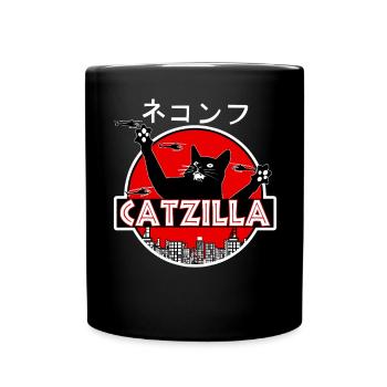 Catzilla Chat - Mug uni - noir - Devant