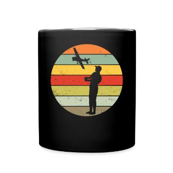 Model airplane model builder airplane retro gift - Full Colour Mug - black - Front