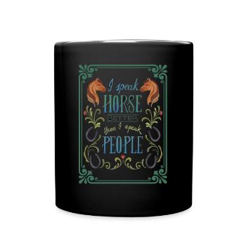 Horse T shirt gift motif ride horse ride fan - Full Colour Mug - black - Front