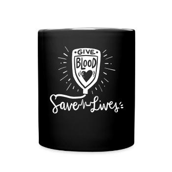 Blutspende Blutspender - Tasse einfarbig - Schwarz - Vorne