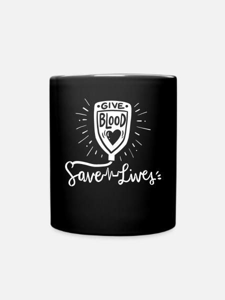 Blutspende Blutspender - Tasse einfarbig - Schwarz