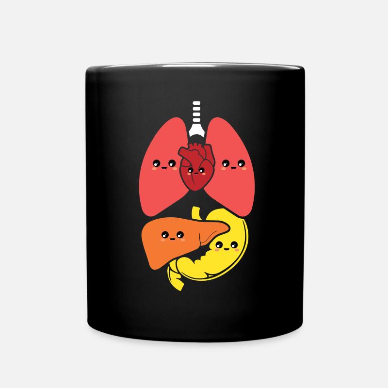 Niedliche menschliche Anatomie Körperteile Organe - Tasse einfarbig - Schwarz