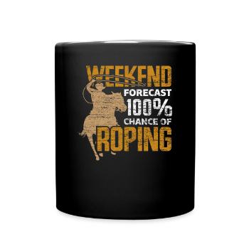 Cowboy Roping - Tasse einfarbig - Schwarz - Vorne