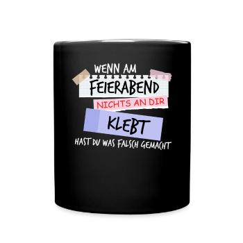 Geschenk Erzieherin - Tasse einfarbig - Schwarz - Vorne