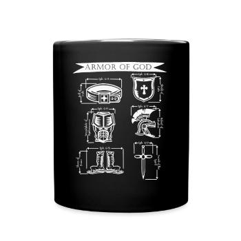 Geistliche Waffenrüstung Christlicher Glaube Bibel - Tasse einfarbig - Schwarz - Vorne