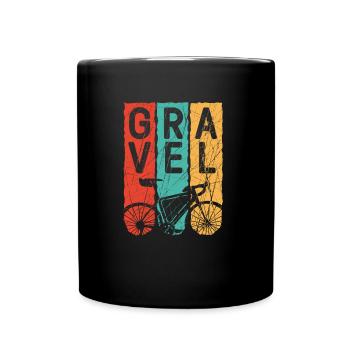 Vintage Gravel Bike | Bikepacking Cyclocross - Full Colour Mug - black - Front