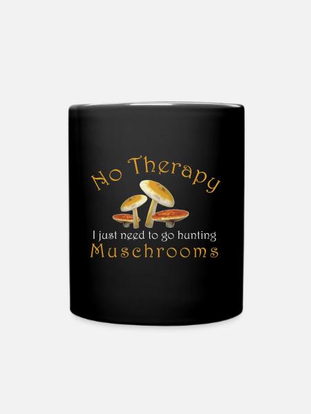 Pilze sammeln - Tasse einfarbig - Schwarz