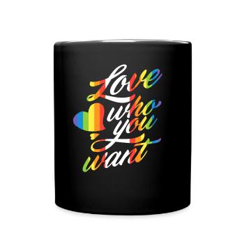 Arc en ciel LGBTQ - Mug uni - noir - Devant