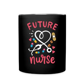 Krankenschwester Ausbildung - Tasse einfarbig - Schwarz - Vorne