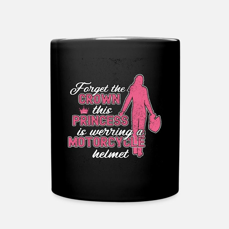 Diese Prinzessin trägt einen Motorradhelm - Tasse einfarbig - Schwarz