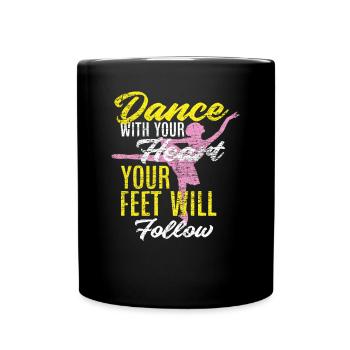 Ballett Herz - Tasse einfarbig - Schwarz - Vorne