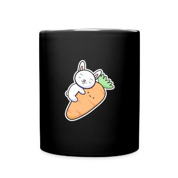 Carrot Rabbit - Full Colour Mug - black - Front