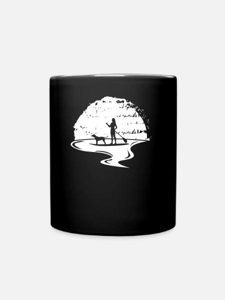 Stand UP Paddle With Dog - Full Colour Mug - black