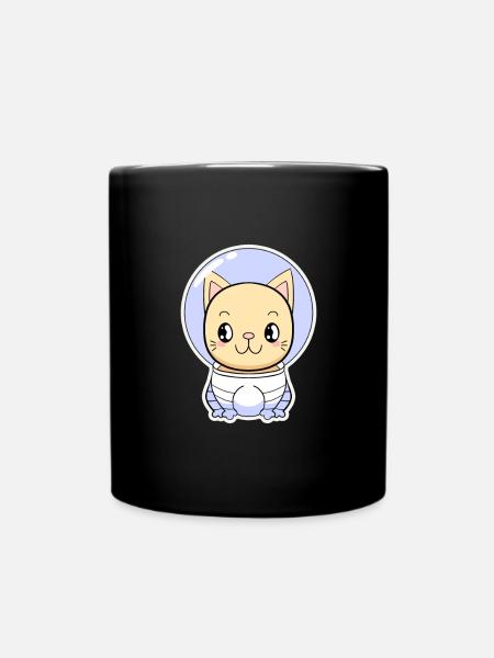 Cat en astronaute dans un casque spatial - Mug uni - noir