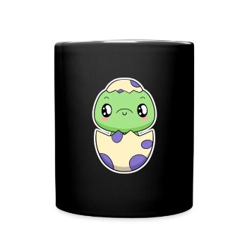 Small dinosaur from the egg - Full Colour Mug - black - Front