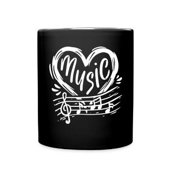 Musiklehrer Musiker Noten - Tasse einfarbig - Schwarz - Vorne