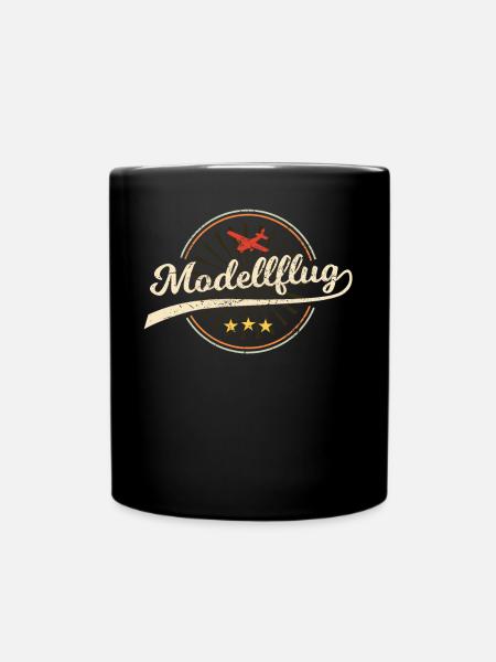 Modellflug Modellbauer Flugzeug Geschenk Retro - Tasse einfarbig - Schwarz
