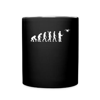 Drohne - Evolution des Menschen / Darwin - Tasse einfarbig - Schwarz - Vorne
