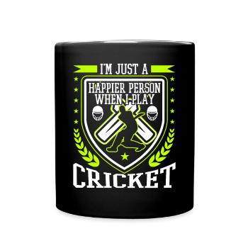 Je suis juste une personne plus heureuse quand je joue au cricket - Mug uni - noir - Devant