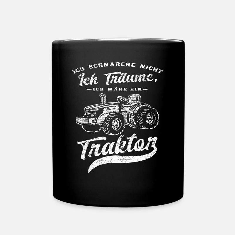 Traktor Schnarchen - Tasse einfarbig - Schwarz