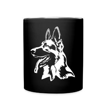German shepherd head "Black Edition" - Full Colour Mug - black - Front