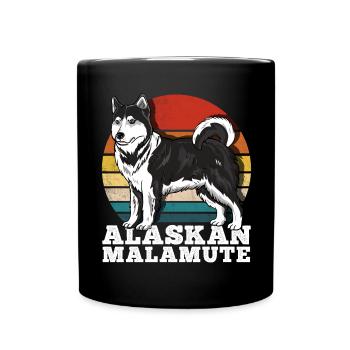 Alaskan Malamute Dog Lover Rétro - Mug uni - noir - Devant
