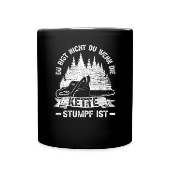 Waldarbeiter Forst - Tasse einfarbig - Schwarz - Vorne