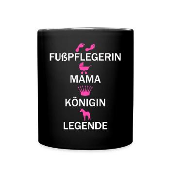 Fußpflegerin Mama Pediküre Nagelstudio Geschenk - Tasse einfarbig - Schwarz - Vorne