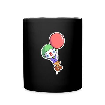 Clown with balloon - Full Colour Mug - black - Front