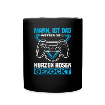 Gamer Sommer Lustiger Spruch - Tasse einfarbig - Schwarz - Vorne