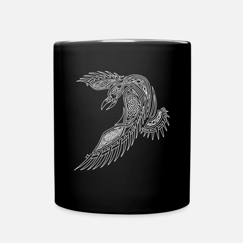 Keltischer Rabe Symbol Wikinger Minimal Tribal - Tasse einfarbig - Schwarz