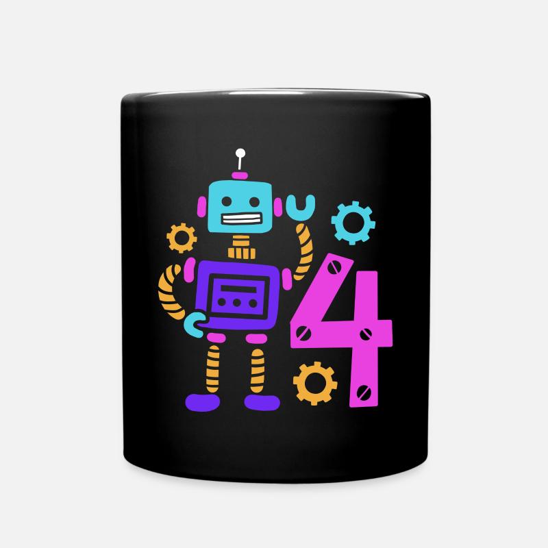 Robot 4e anniversaire 4 ans - Mug uni - noir