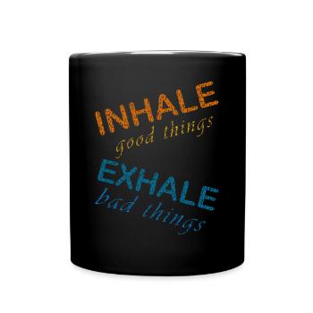 Yoga saying, yoga shirt - Full Colour Mug - black - Front
