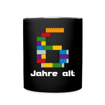 Blocs de construction de cadeau d'anniversaire pour enfants de 6 ans - Mug uni - noir - Devant