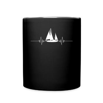Sailing sailor sailing ship heart gift - Full Colour Mug - black - Front